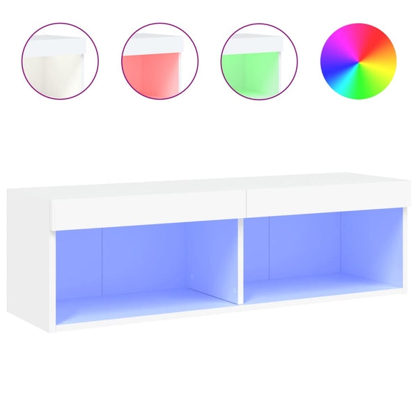 Weißer TV-Unterschrank mit LED-Beleuchtung Vladislava 100x30x30cm
