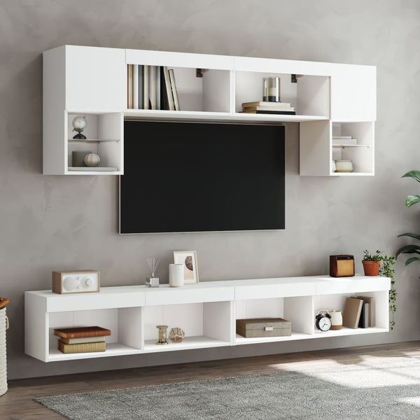 Weißer TV-Unterschrank mit LED-Beleuchtung Vladislava 100x30x30cm