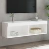 Weißer TV-Unterschrank mit LED-Beleuchtung Vladislava 100x30x30cm