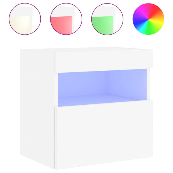 Weißer TV-Wandschrank Manceva 40x30x40cm (mit LED-Beleuchtung)