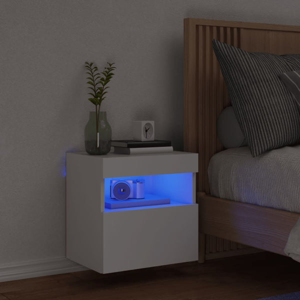 Weißer TV-Wandschrank Manceva 40x30x40cm (mit LED-Beleuchtung)