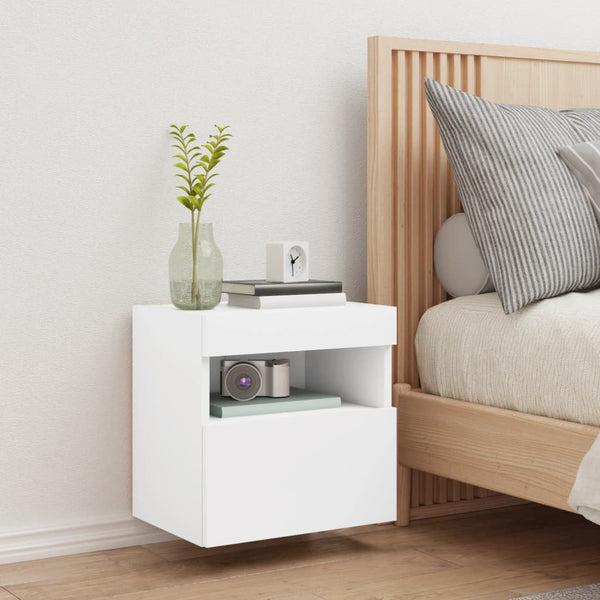 Weißer TV-Wandschrank Manceva 40x30x40cm (mit LED-Beleuchtung)