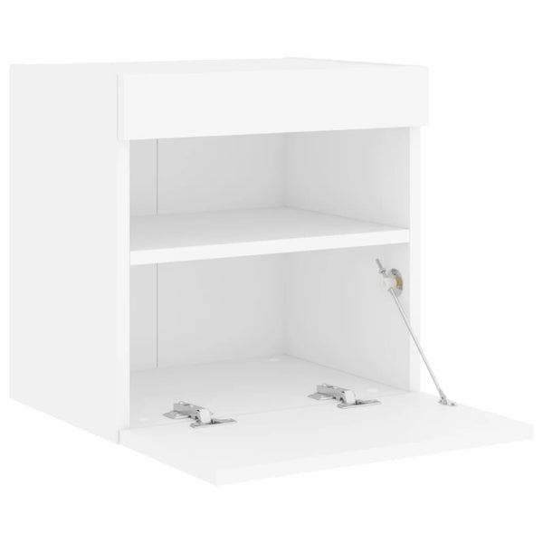 Weißer TV-Wandschrank Manceva 40x30x40cm (mit LED-Beleuchtung)
