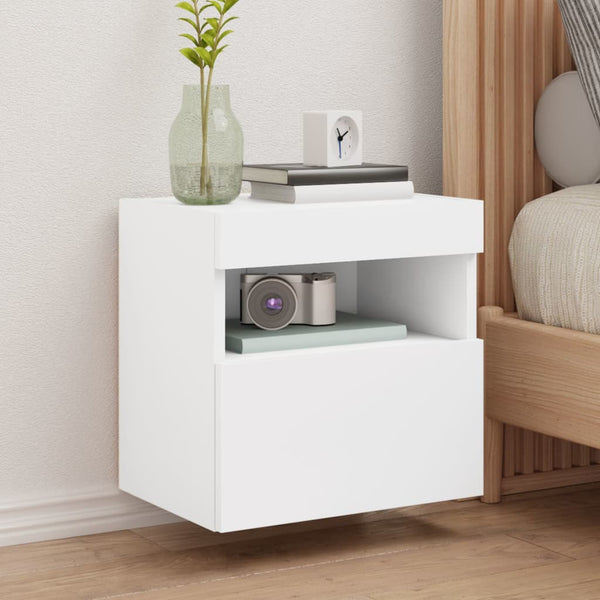 Weißer TV-Wandschrank Manceva 40x30x40cm (mit LED-Beleuchtung)