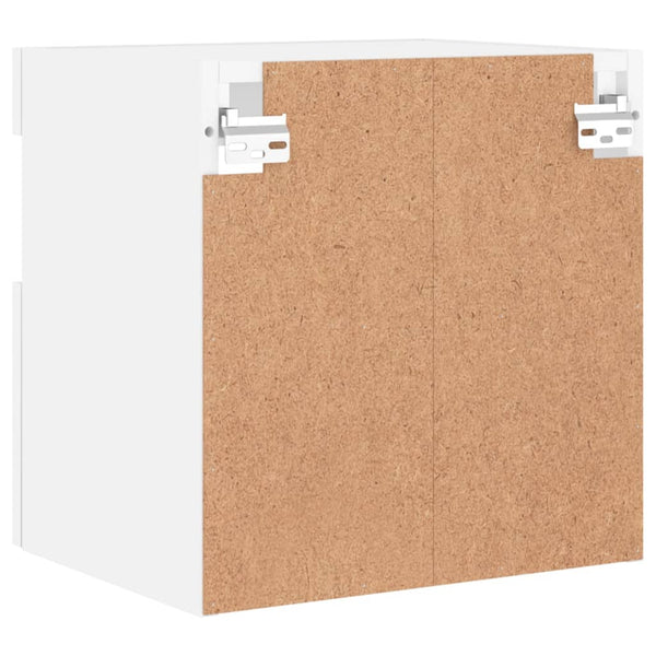 Weiße TV-Wandschränke mit LED-Beleuchtung Manceva 40x30x40cm (2 Stk.)
