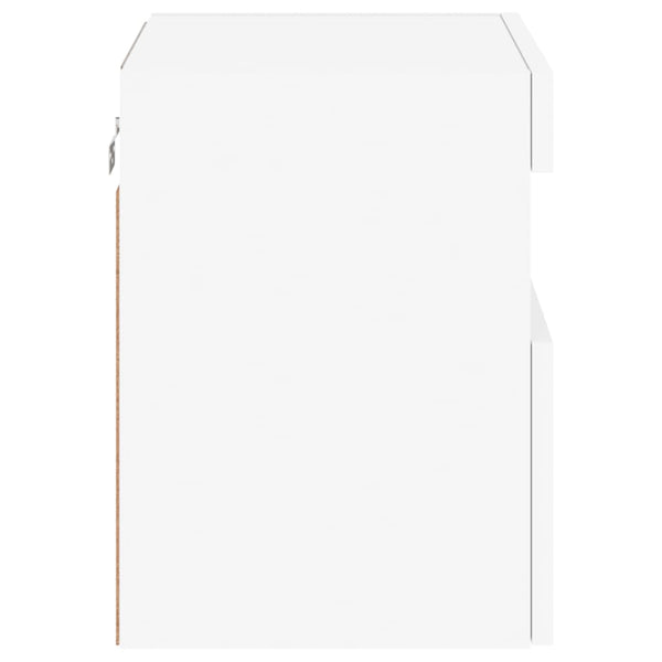 Weiße TV-Wandschränke mit LED-Beleuchtung Manceva 40x30x40cm (2 Stk.)