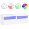Weiße TV-Wandschränke mit LED-Beleuchtung Manceva 60x30x40cm (2 Stück)