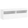 Weiße TV-Wandschränke mit LED-Beleuchtung Manceva 60x30x40cm (2 Stück)