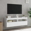 Weiße TV-Wandschränke mit LED-Beleuchtung Manceva 60x30x40cm (2 Stück)