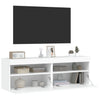 Weiße TV-Wandschränke mit LED-Beleuchtung Manceva 60x30x40cm (2 Stück)