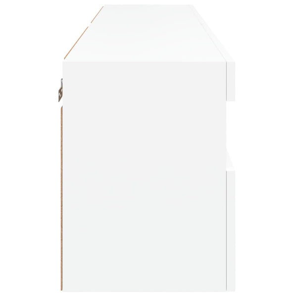 Weiße TV-Wandschränke mit LED-Beleuchtung Manceva 60x30x40cm (2 Stück)