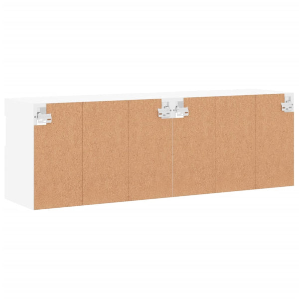 Weiße TV-Wandschränke mit LED-Beleuchtung Manceva 60x30x40cm (2 Stück)