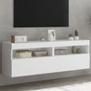 Weiße TV-Wandschränke mit LED-Beleuchtung Manceva 60x30x40cm (2 Stück)