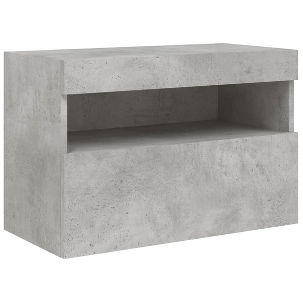 Betongrauer TV-Wandschrank Manceva 60x30x40cm (mit LED-Beleuchtung)