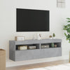 TV-Wandschränke Manceva 60x30x40cm, betongrau (2 Stück mit LED-Beleuchtung)