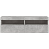 TV-Wandschränke Manceva 60x30x40cm, betongrau (2 Stück mit LED-Beleuchtung)