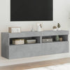 TV-Wandschränke Manceva 60x30x40cm, betongrau (2 Stück mit LED-Beleuchtung)
