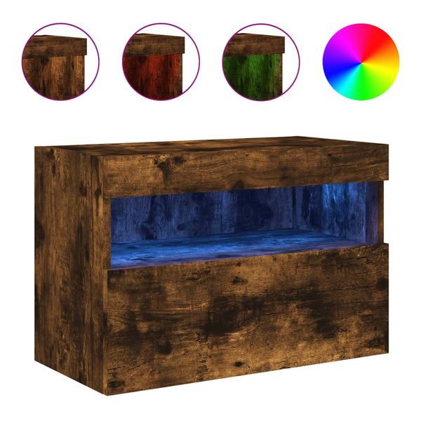 Savanna Eiche TV-Wandschrank Manceva 60x30x40cm (mit LED-Beleuchtung)