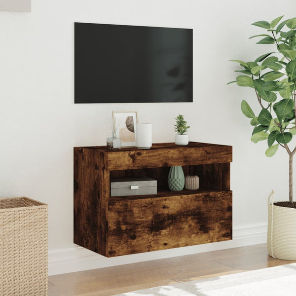 Savanna Eiche TV-Wandschrank Manceva 60x30x40cm (mit LED-Beleuchtung)