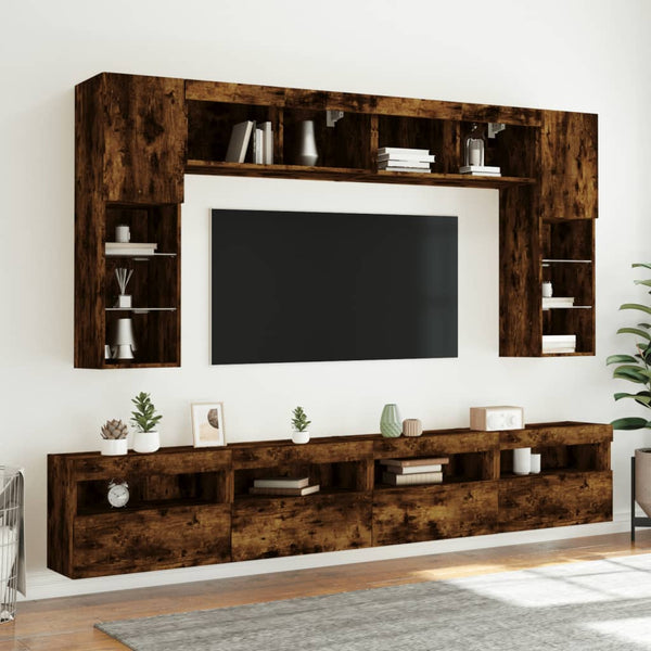 Savanna Eiche TV-Wandschrank Manceva 60x30x40cm (mit LED-Beleuchtung)
