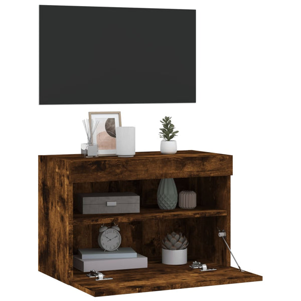 Savanna Eiche TV-Wandschrank Manceva 60x30x40cm (mit LED-Beleuchtung)