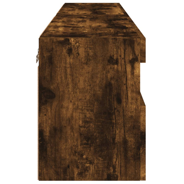 Räuchereiche TV-Wandschränke Manceva 60x30x40cm (mit 2 LED-Leuchten)