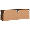 Räuchereiche TV-Wandschränke Manceva 60x30x40cm (mit 2 LED-Leuchten)