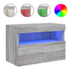 Grauer TV-Wandschrank Manceva 60x30x40cm (mit LED-Beleuchtung Sonoma)