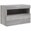 Grauer TV-Wandschrank Manceva 60x30x40cm (mit LED-Beleuchtung Sonoma)