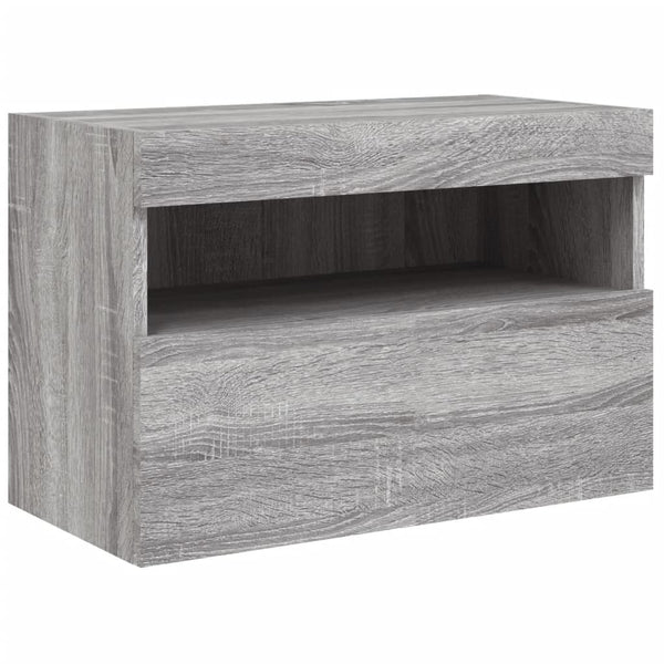 Grauer TV-Wandschrank Manceva 60x30x40cm (mit LED-Beleuchtung Sonoma)