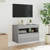 Grauer TV-Wandschrank Manceva 60x30x40cm (mit LED-Beleuchtung Sonoma)