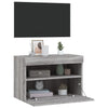 Grauer TV-Wandschrank Manceva 60x30x40cm (mit LED-Beleuchtung Sonoma)