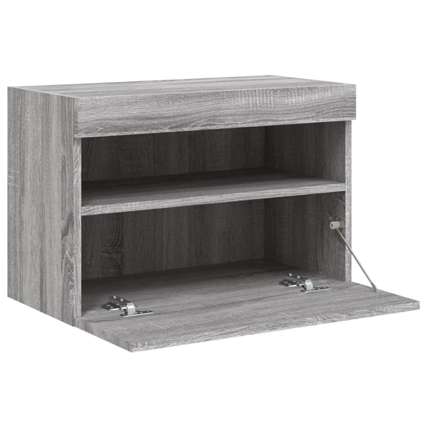Grauer TV-Wandschrank Manceva 60x30x40cm (mit LED-Beleuchtung Sonoma)