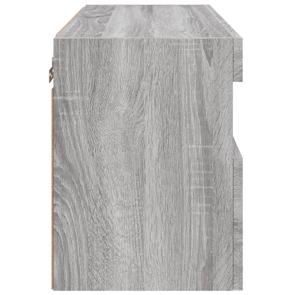 Grauer TV-Wandschrank Manceva 60x30x40cm (mit LED-Beleuchtung Sonoma)