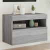 Grauer TV-Wandschrank Manceva 60x30x40cm (mit LED-Beleuchtung Sonoma)