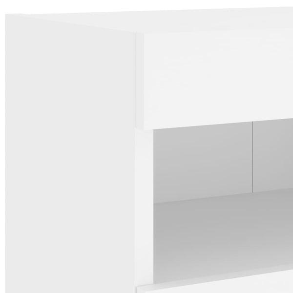 Weißer TV-Wandschrank Manceva 80x30x40cm (mit LED-Beleuchtung)