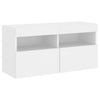 Weißer TV-Wandschrank Manceva 80x30x40cm (mit LED-Beleuchtung)