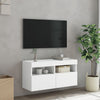Weißer TV-Wandschrank Manceva 80x30x40cm (mit LED-Beleuchtung)