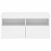 Weißer TV-Wandschrank Manceva 80x30x40cm (mit LED-Beleuchtung)
