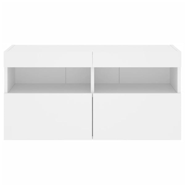 Weißer TV-Wandschrank Manceva 80x30x40cm (mit LED-Beleuchtung)