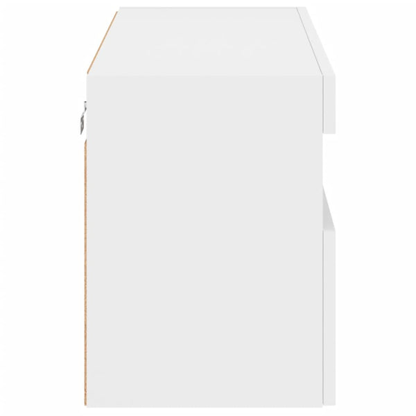 Weißer TV-Wandschrank Manceva 80x30x40cm (mit LED-Beleuchtung)
