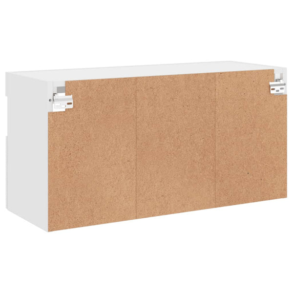 Weißer TV-Wandschrank Manceva 80x30x40cm (mit LED-Beleuchtung)