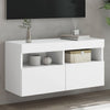 Weißer TV-Wandschrank Manceva 80x30x40cm (mit LED-Beleuchtung)