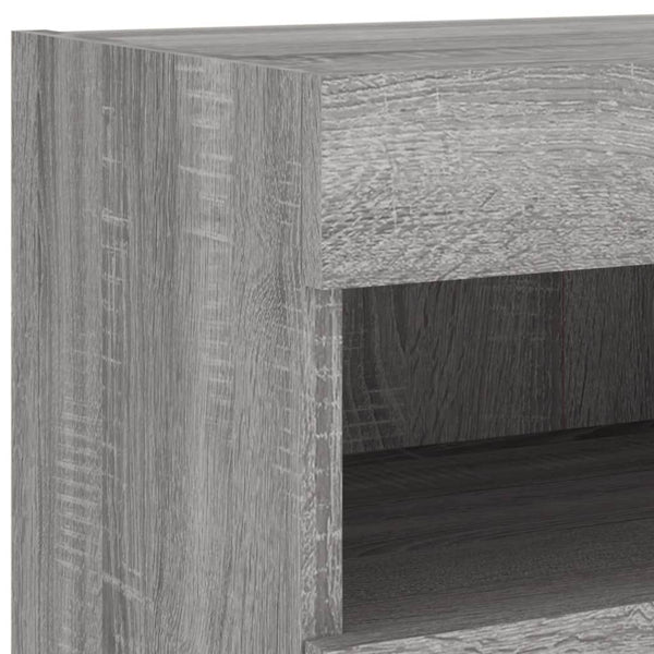 Grauer TV-Wandschrank Manceva 80x30x40cm (mit LED-Beleuchtung Sonoma)