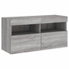 Grauer TV-Wandschrank Manceva 80x30x40cm (mit LED-Beleuchtung Sonoma)