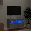 Grauer TV-Wandschrank Manceva 80x30x40cm (mit LED-Beleuchtung Sonoma)