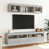 Grauer TV-Wandschrank Manceva 80x30x40cm (mit LED-Beleuchtung Sonoma)