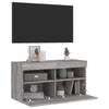 Grauer TV-Wandschrank Manceva 80x30x40cm (mit LED-Beleuchtung Sonoma)