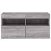 Grauer TV-Wandschrank Manceva 80x30x40cm (mit LED-Beleuchtung Sonoma)