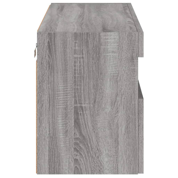 Grauer TV-Wandschrank Manceva 80x30x40cm (mit LED-Beleuchtung Sonoma)